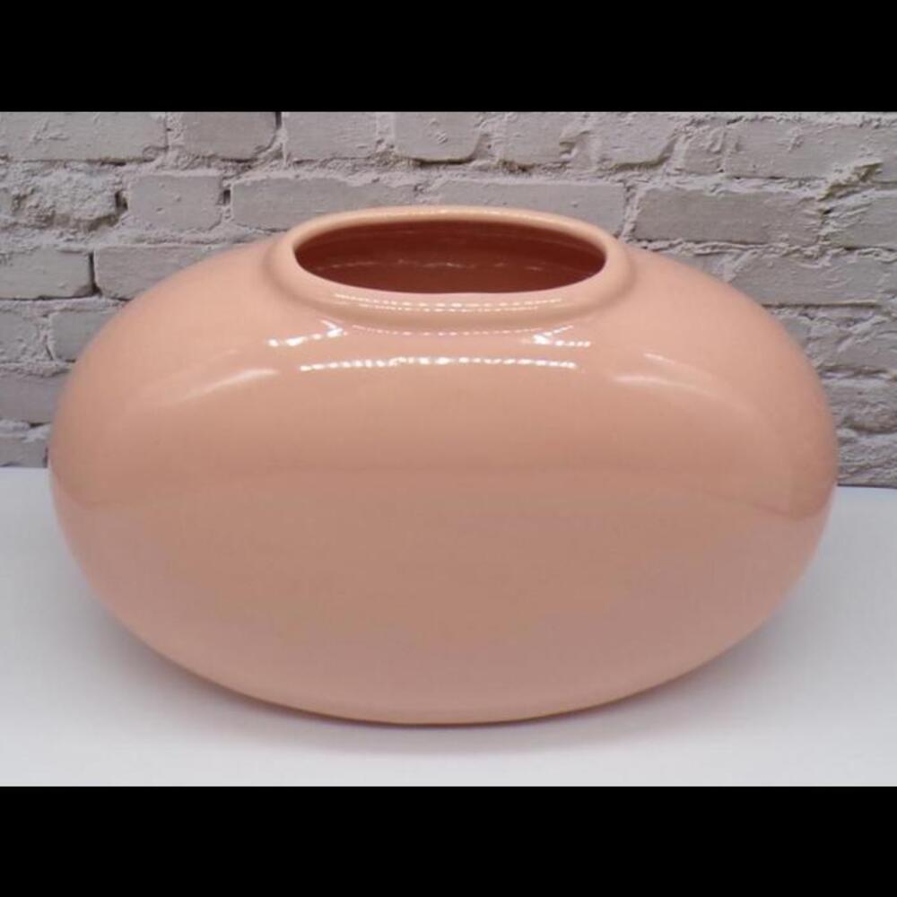 MCM Haeger Oblong Salmon Colored Ceramic Vase